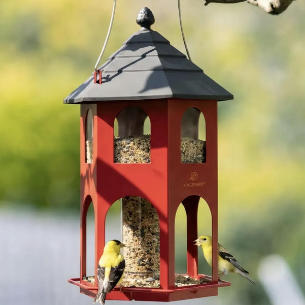 Kingsyard Weatherproof Metal House Bird Feeder