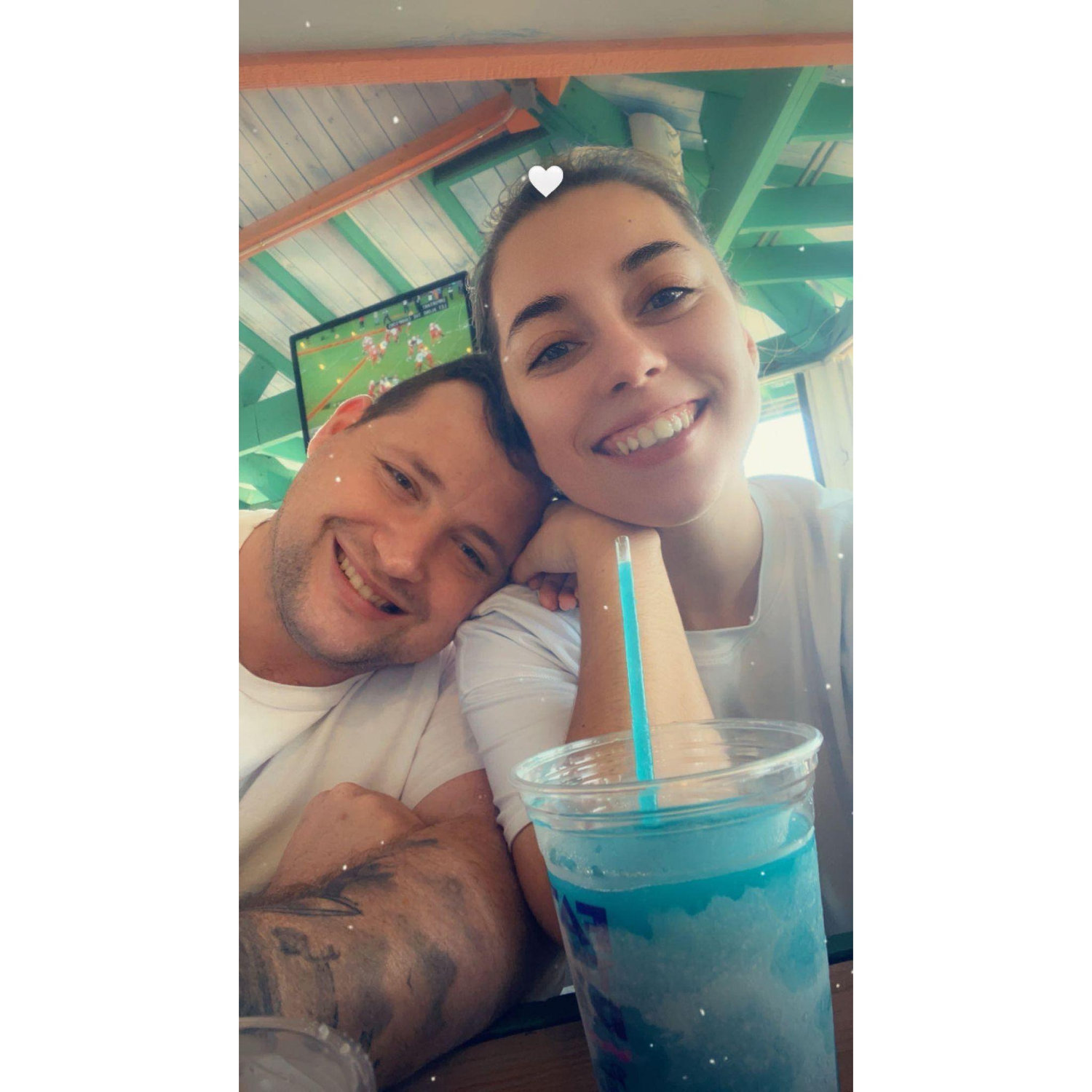 Stopped for a drink after the ropes course!