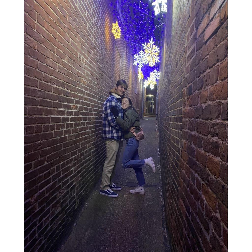 January 5th, 2024: Annapolis alley, we went to dinner with our engaged friends who asked us to be in their wedding!