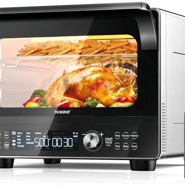Nuwave TODD ENGLISH iQ360 Digital Smart Oven, 20-in-1 Convection Infrared Grill Griddle Combo, 34-Qt Mega Capacity, 1800 Watts, Adjustable Triple Surround Heat Zones, Smart Thermometer, WIFI Enabled