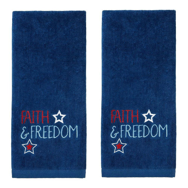SKL Home Patriotic 4th of July Faith & Freedom Americana Hand Towel (2-Pack)