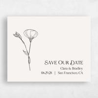 Beige Wedding Save the Date - Flora Landscape