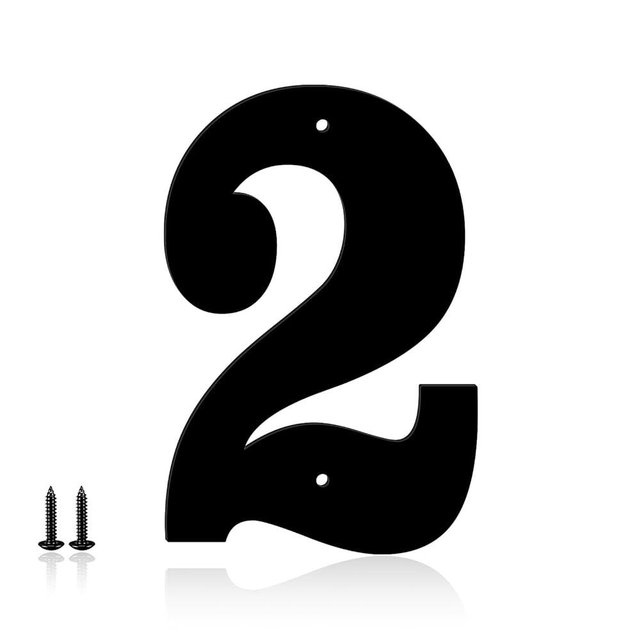 6 Inch Metal House Numbers, House Address Letters and Numbers for Outside Signs, Metal Letters Door Numbers Signage Street Address Plaque for Garden Door Mailbox Decor (Number 2)