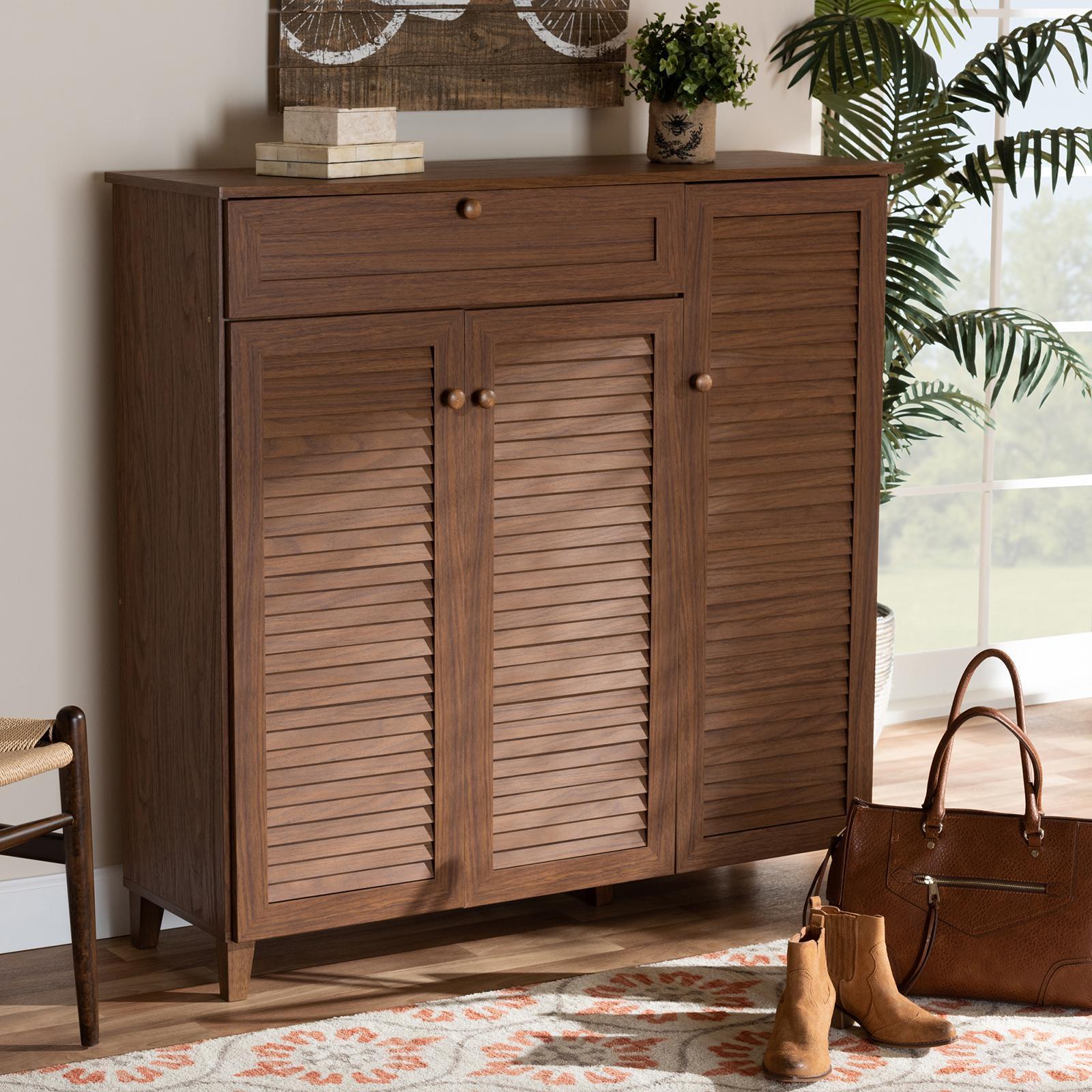Baxton Studio, Coolidge Shoe Storage Cabinet with Drawer | Zola