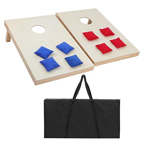 ZENY 3ft x 2ft Wooden Cornhole Set Bean Bag Toss Game Set Indoor Outdoor Backyard Games