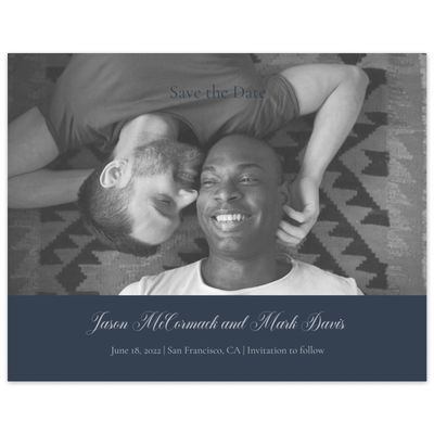 Navy, Blue Wedding Digital Save the Date - Henderson Portrait
