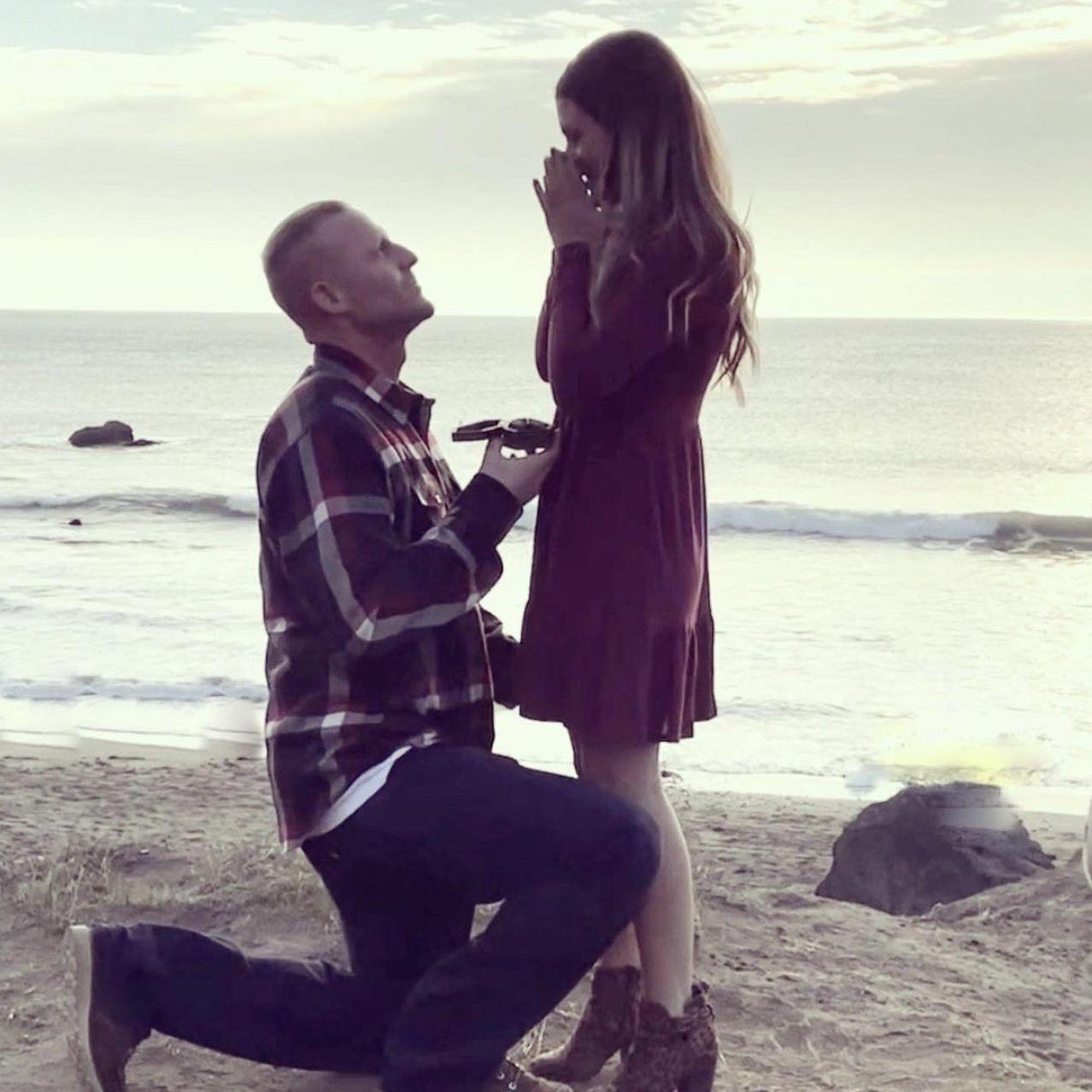 then after visiting my dad, Dave got down on one knee and proposed.