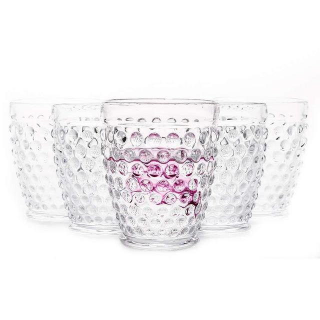 Vintage Old Fashioned Iced Beverage Glass, Premiun Glass Set for Refreshments, Soda & Juice, Perfect for Dinner Parties, Bars & Restaurants, 13oz, Set of 6 (Clear) (Clear, Tumbler(Short))