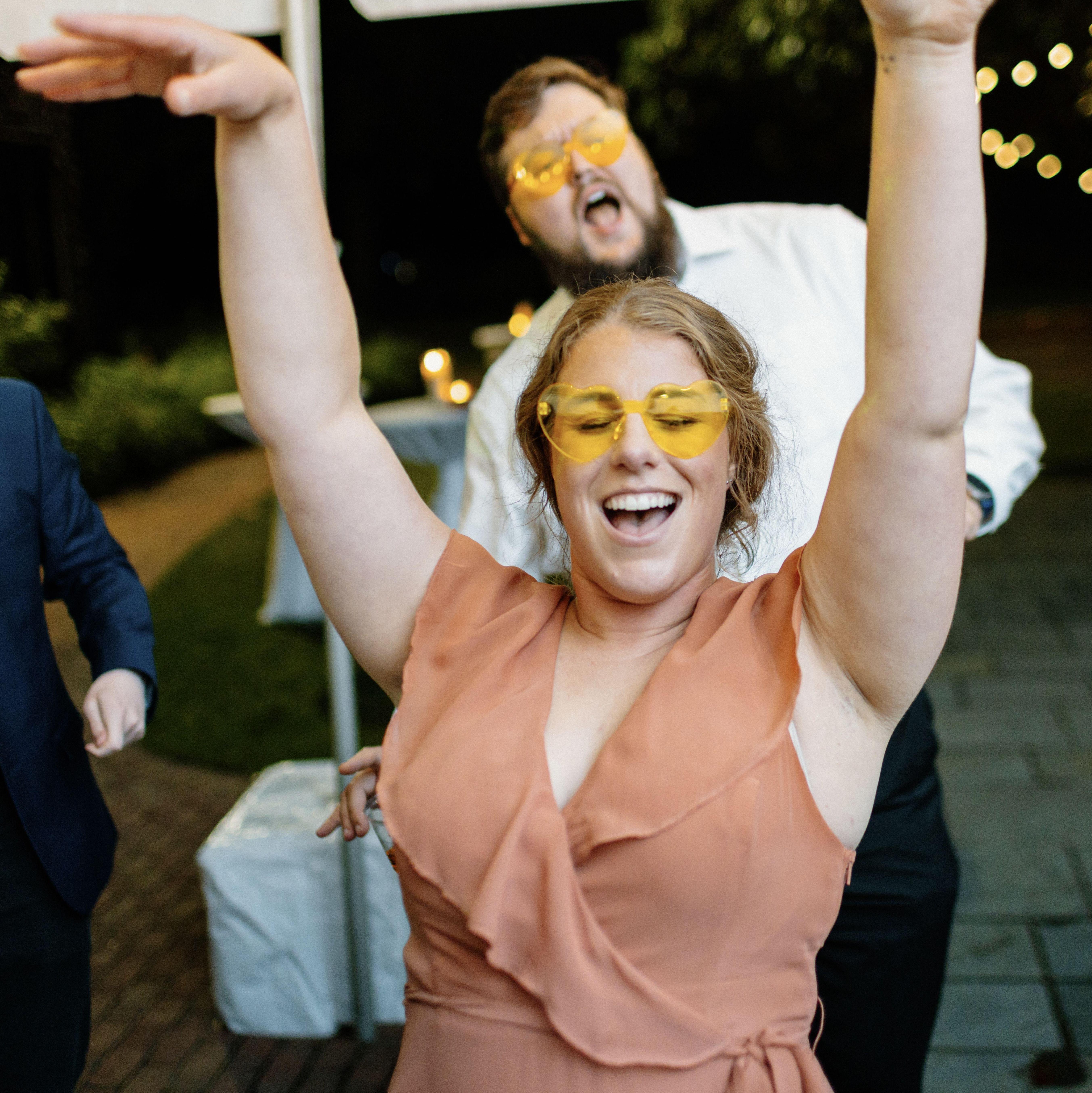 On the dance floor at Cate's wedding