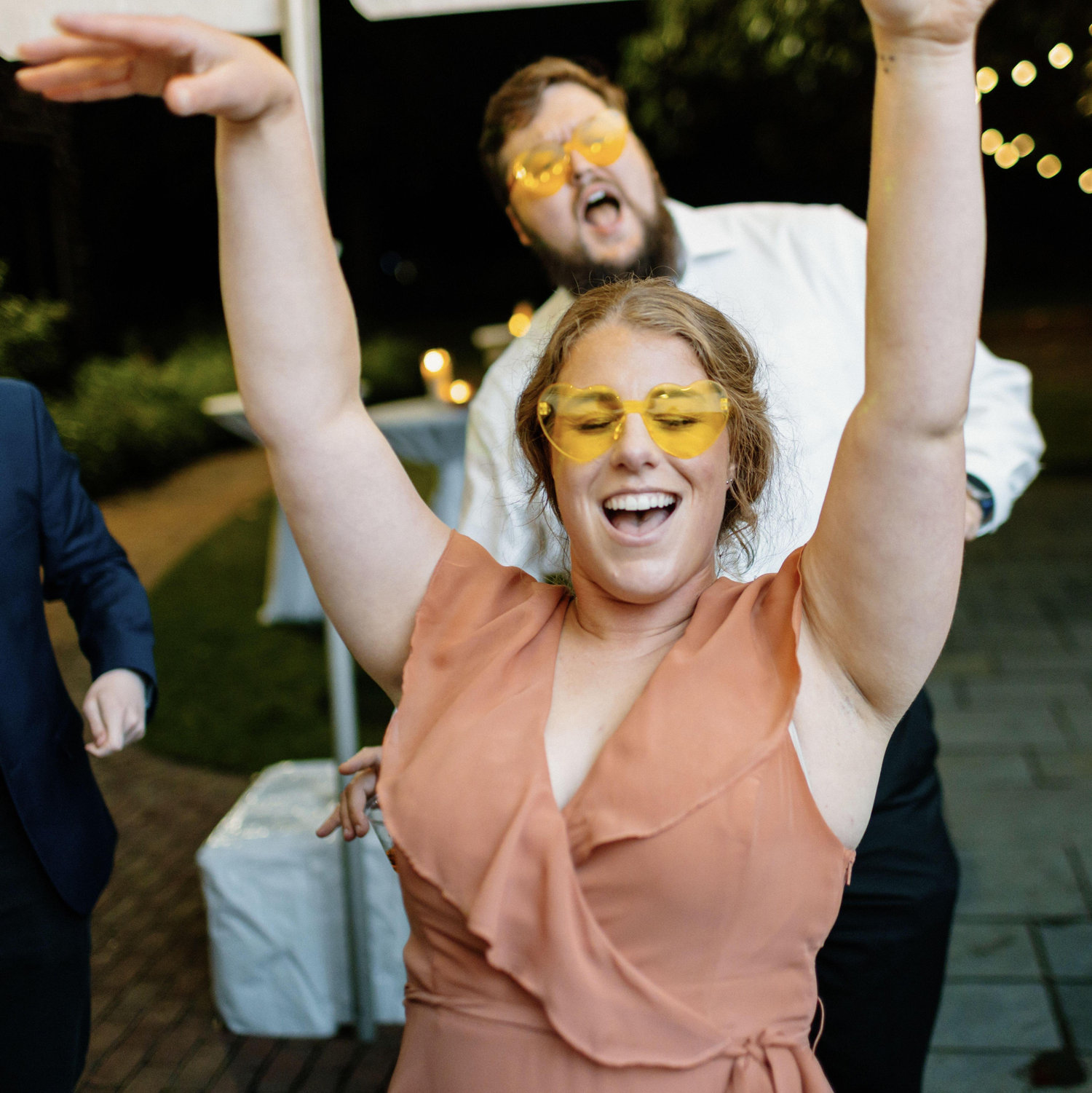 On the dance floor at Cate's wedding