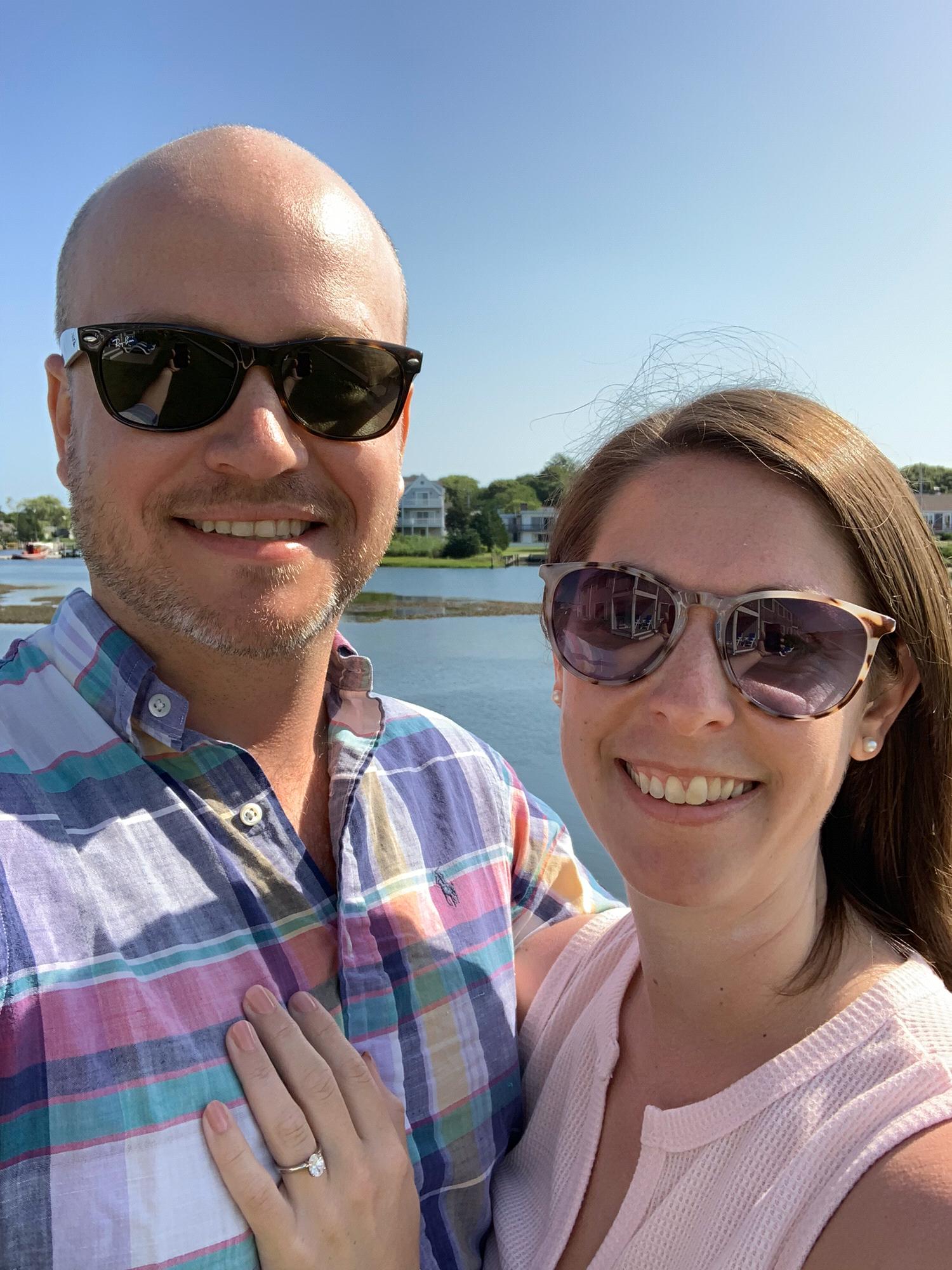 Moments after the proposal! July 26, 2019 Green Harbor Cape Cod
