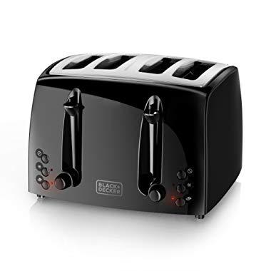BLACK+DECKER 4-Slice Toaster, Extra-Wide, Black, TR1410BD
