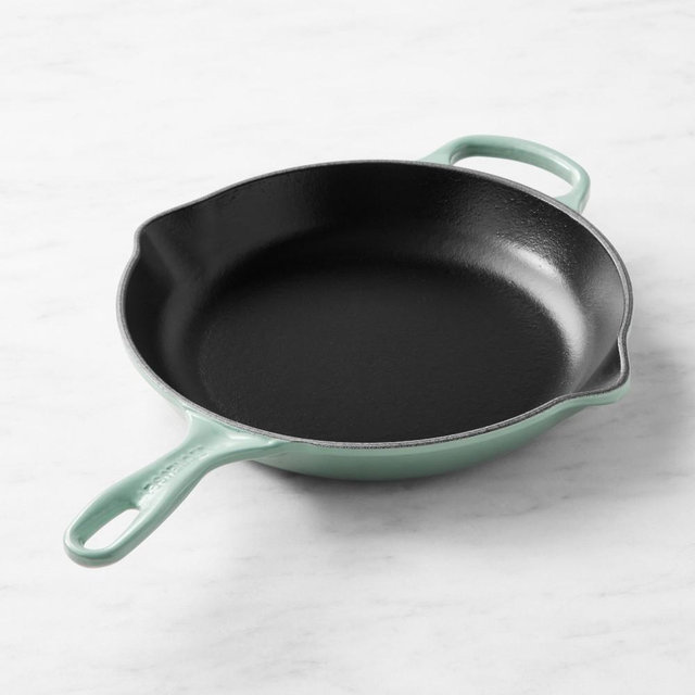 Le Creuset Signature Enameled Cast Iron Skillet Fry Pan, 10 1/4", Sea Salt