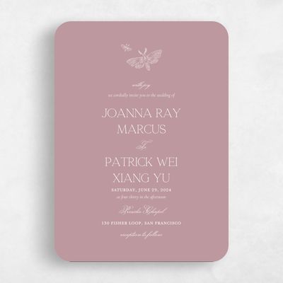 Pink Rounded Wedding Invitation - Gaspard Classic