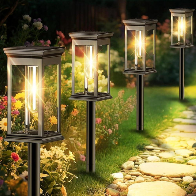 RAVICEN Solar Pathway Lights Outdoor Waterproof – 8 Pack Bright Solar Powered Garden Lights with Auto On/Off, IP65 LED Landscape Lighting for Walkway Patio Lawn Yard Decor