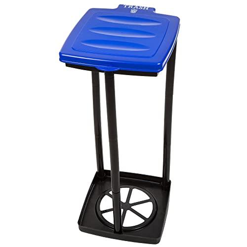 Wakeman Portable Trash Bag Holder- Collapsible Trashcan for Garbage and Indoor/Outdoor Use Outdoors -Ideal for Camping Recycling and More (Blue)