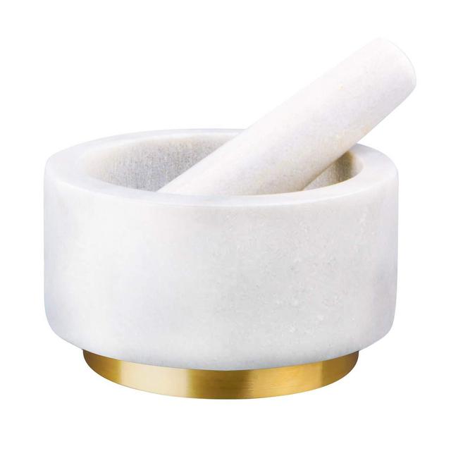 Mertonzo Mortar and Pestle Set,  5.5 Inch (White)