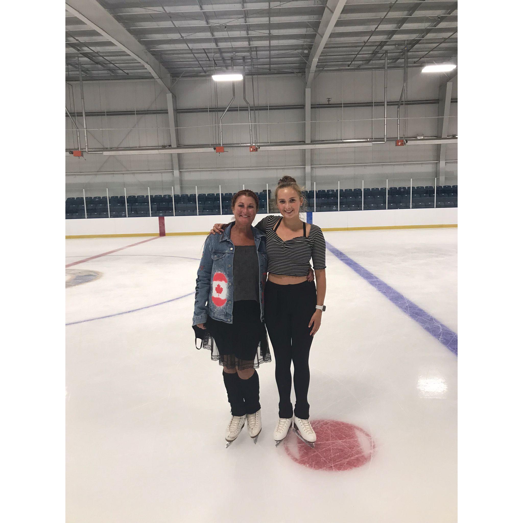 Rubie and coach mom on the ice!