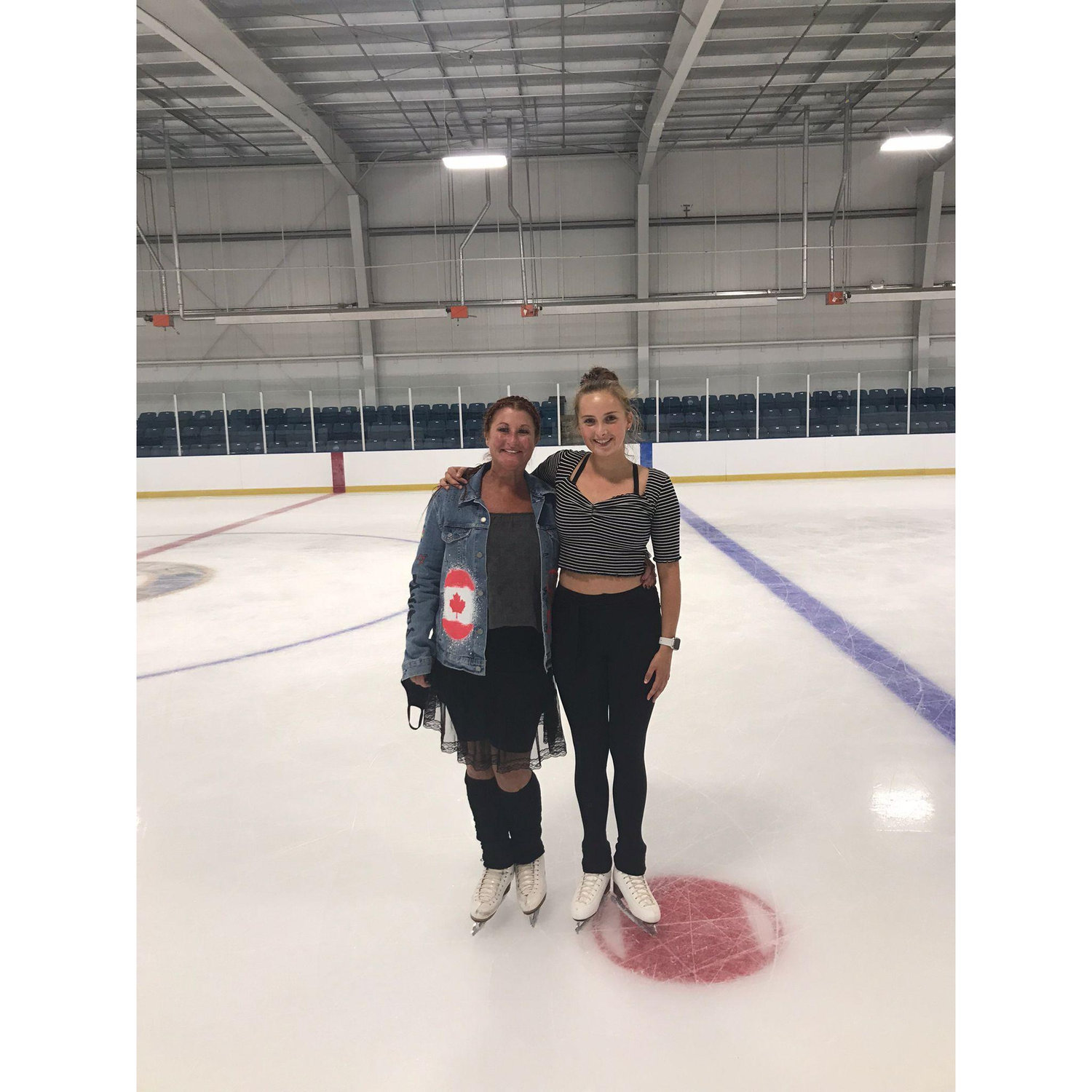 Rubie and coach mom on the ice!