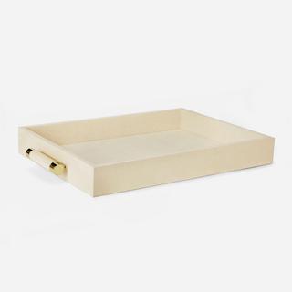 Classic Shagreen Serving Tray, Cream