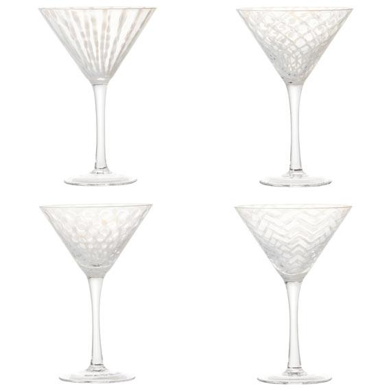 Set of Four Pulcinella Cocktail Glasses