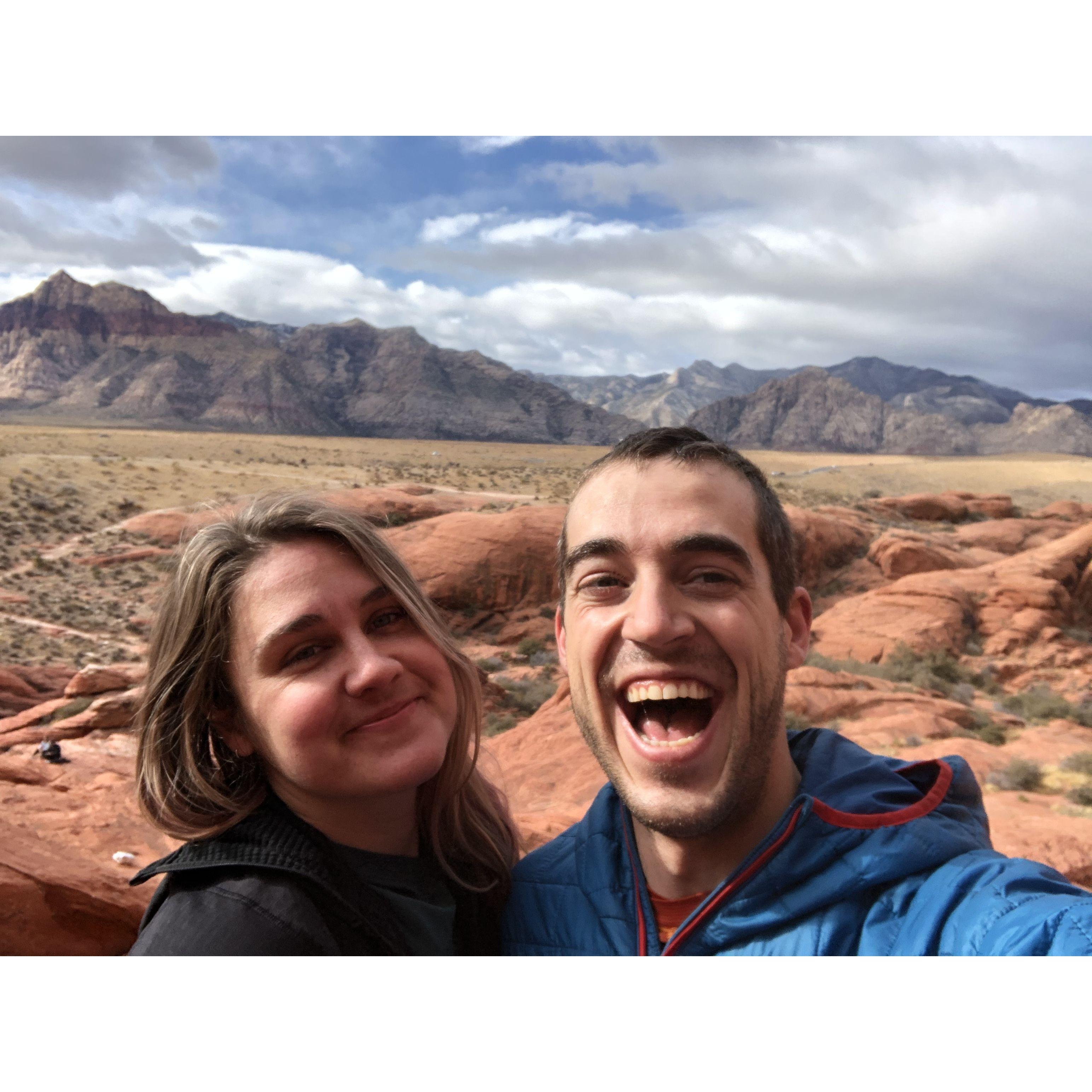 Climbing in Red Rocks, Dec 2020