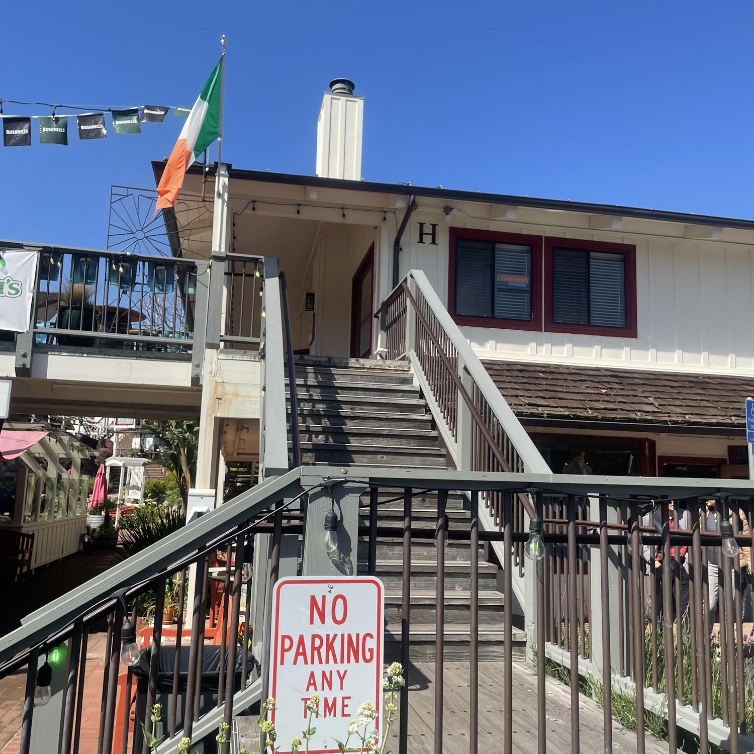 Closer view of where to go and the stairs.