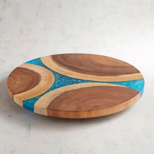 Wood and Resin Lazy Susan