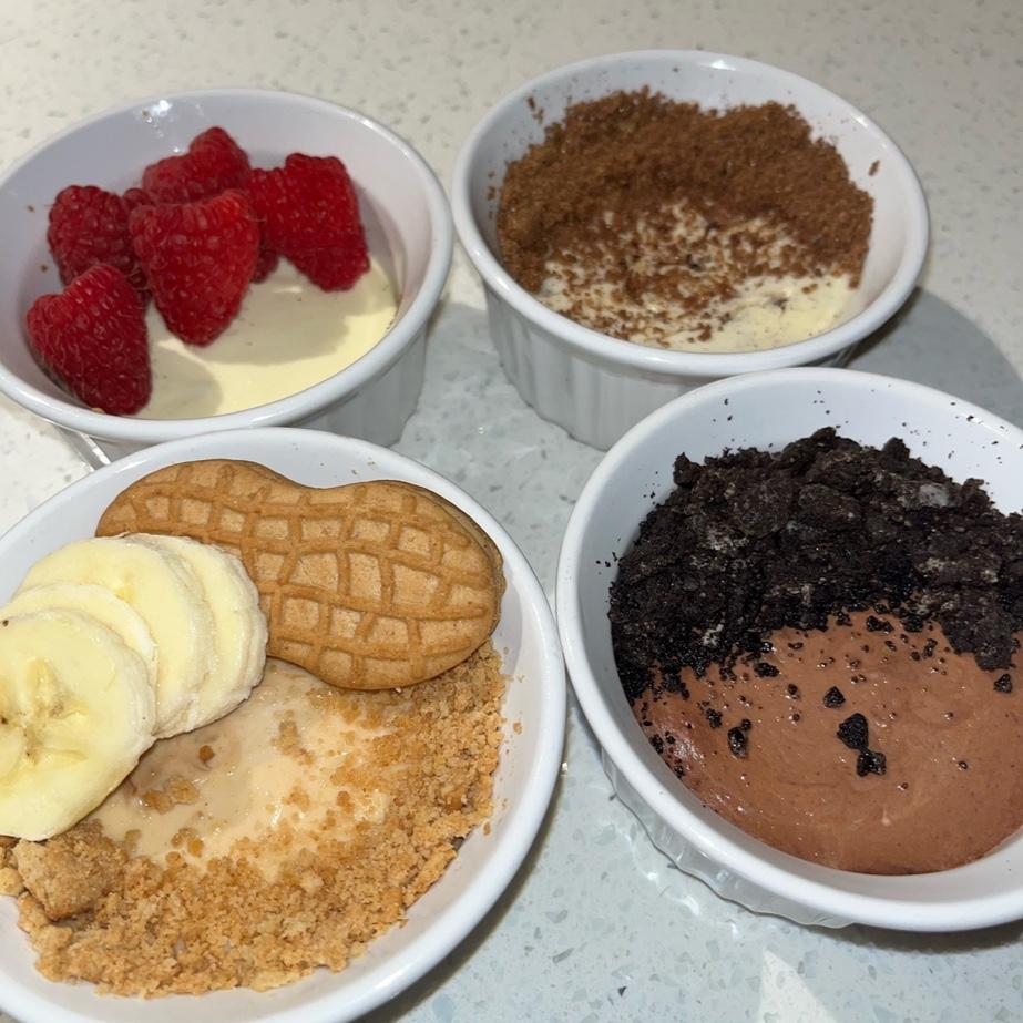 One of our favorite desserts - cheesecake (made these mini ones for valentines day)