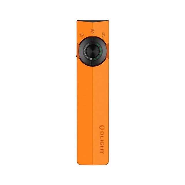 OLIGHT ArkPro EDC Flat Flashlight Rechargeable with Green Beam, UV and White LED,1500 Lumens USB-C Pocket Camping Flashlight, Spotlight Floodlight for Outdoor Emergency Working (Orange CW)