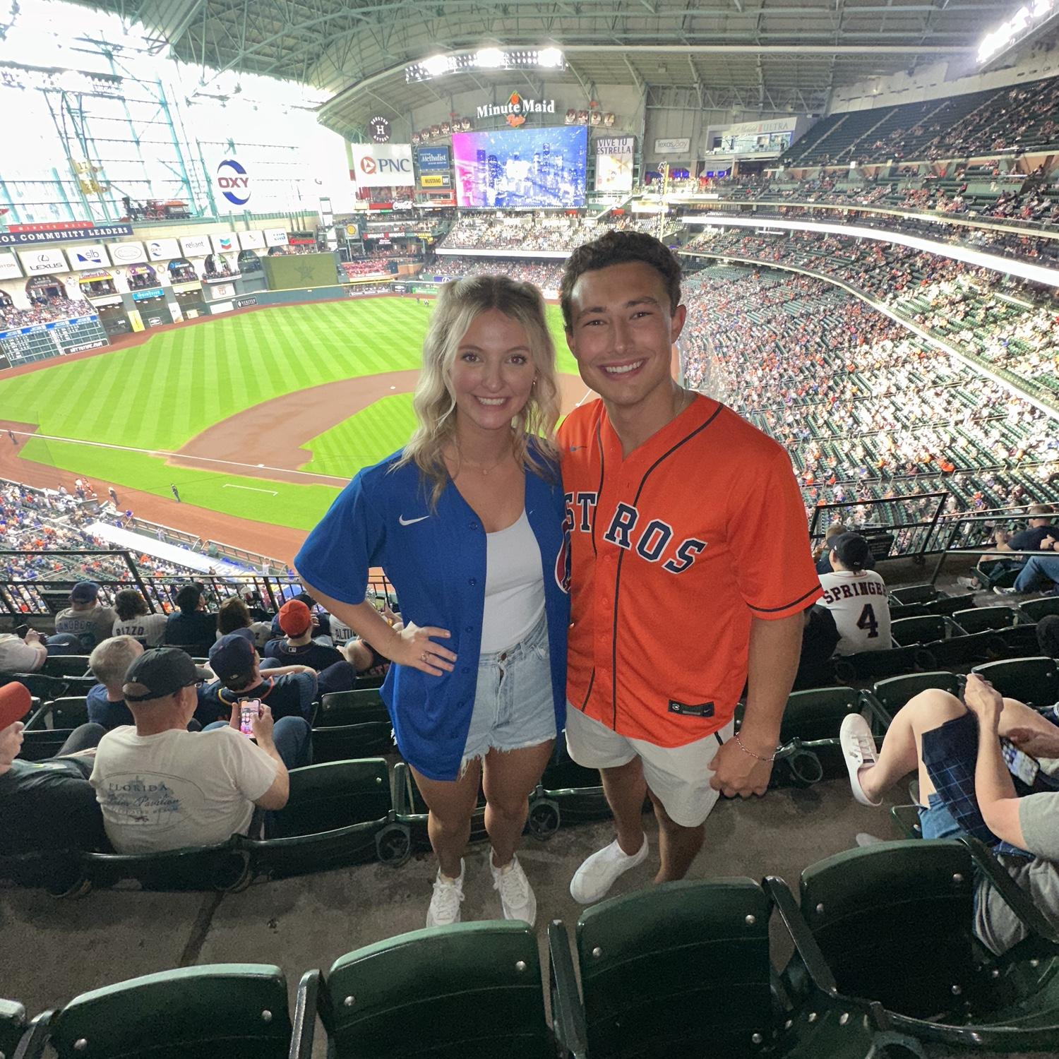 The first day we introduced our two families at the Astros vs. Cubs game!