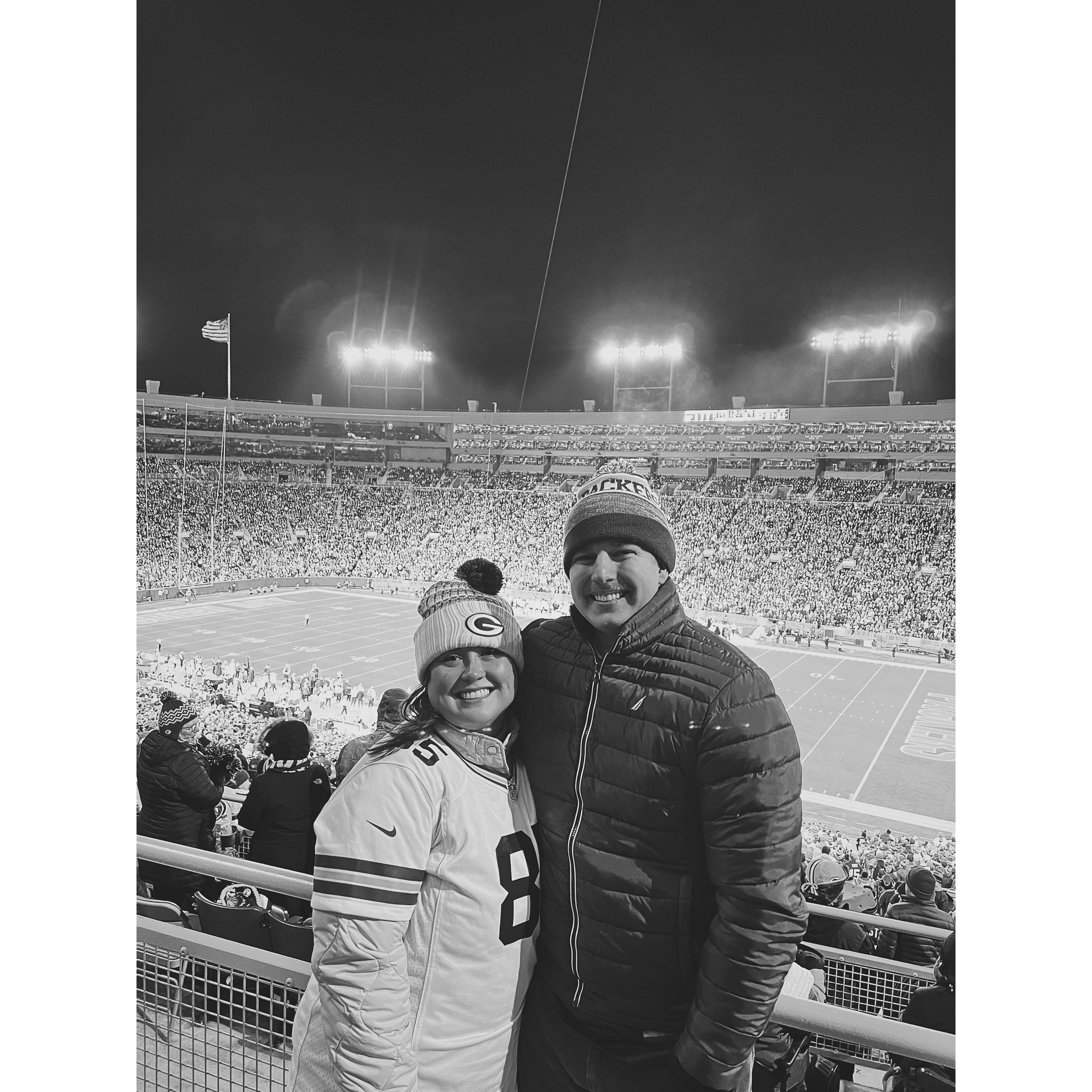 Bundled up to watch the Packers wallop the 49ers--if only it lasted longer than that...