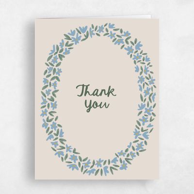 Classic Greige, Blue Wedding Thank You - Marguerite Portrait