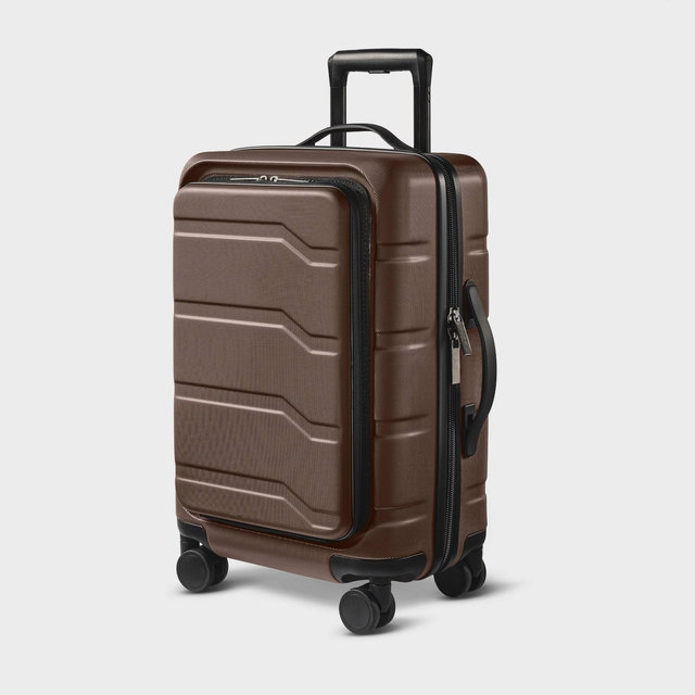 Hardside Carry On Spinner Suitcase with Front Pocket - Open Story™ Chocolate