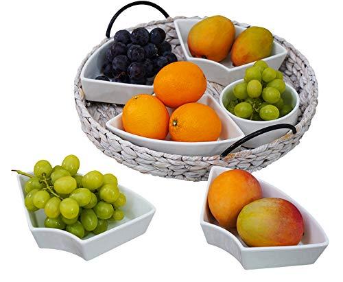 Frcctre 10 Pack Plastic Storage Baskets, White, Green, Orange