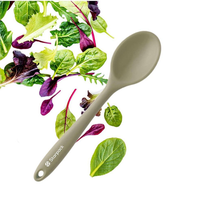 Starpack 'Mix it Up' Premium Silicone Cooking Spoons - Silicone Mixing Spoons for Baking Heat Resistant 600°F - Kitchen Spoons for Nonstick Cookware - Silicone Serving Spoons - Rubber Stirring Spoon
