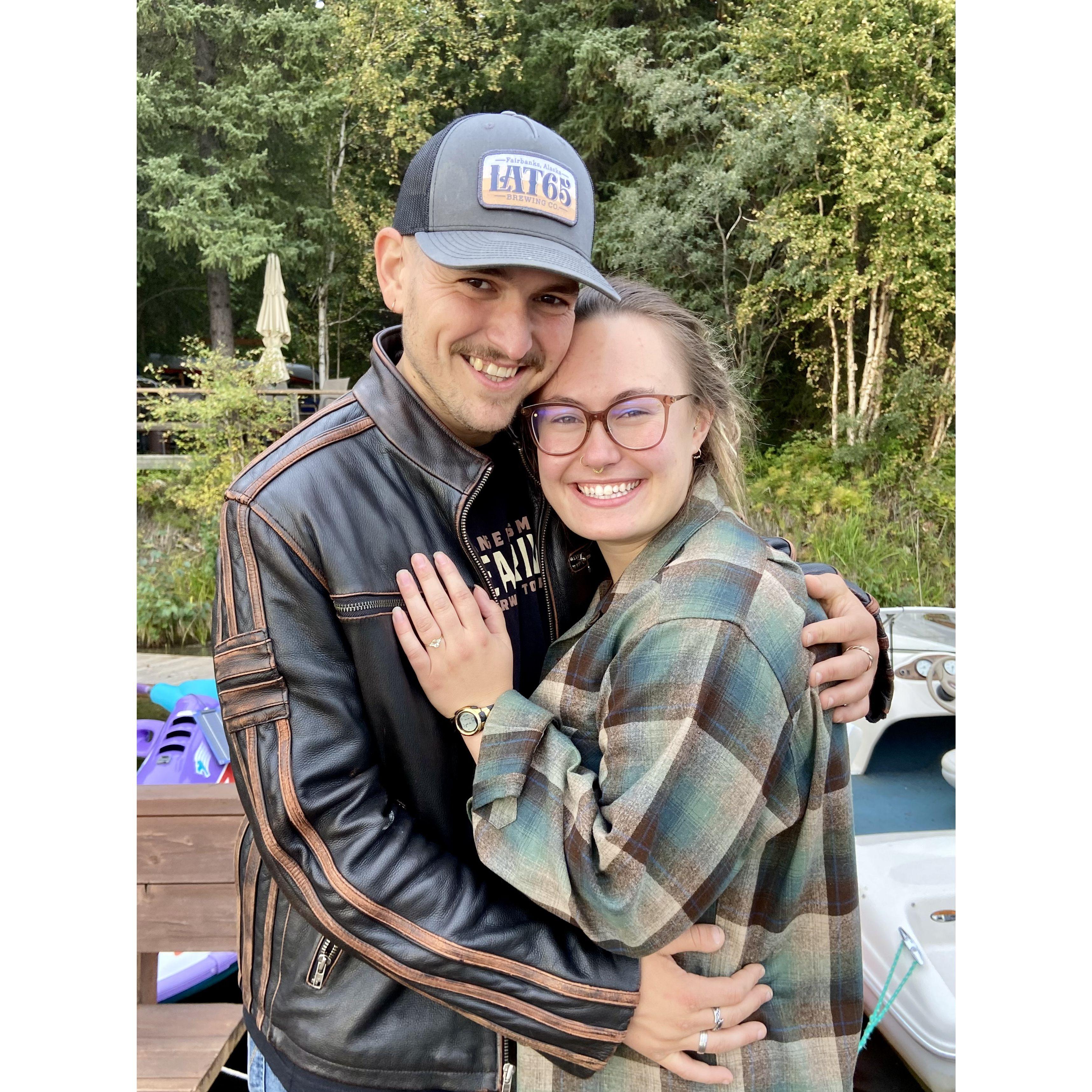 The day we got engaged.  Lost Lake cabin- Alaska.  9/3/23