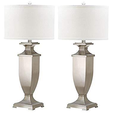 Safavieh Lighting Collection Ambler Nickel 31.5-inch Table Lamp (Set of 2)