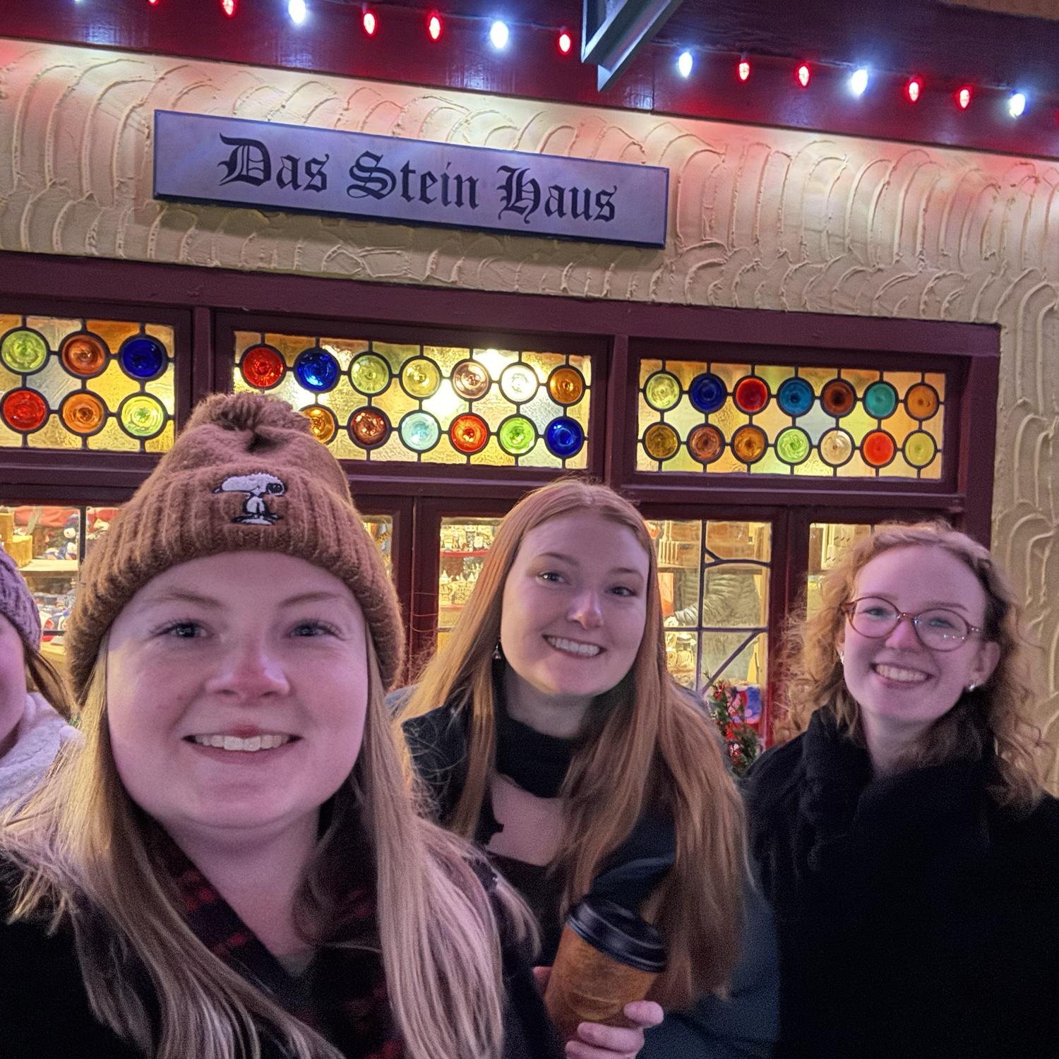 At Busch Gardens wintertime walk with the bridesmaids!