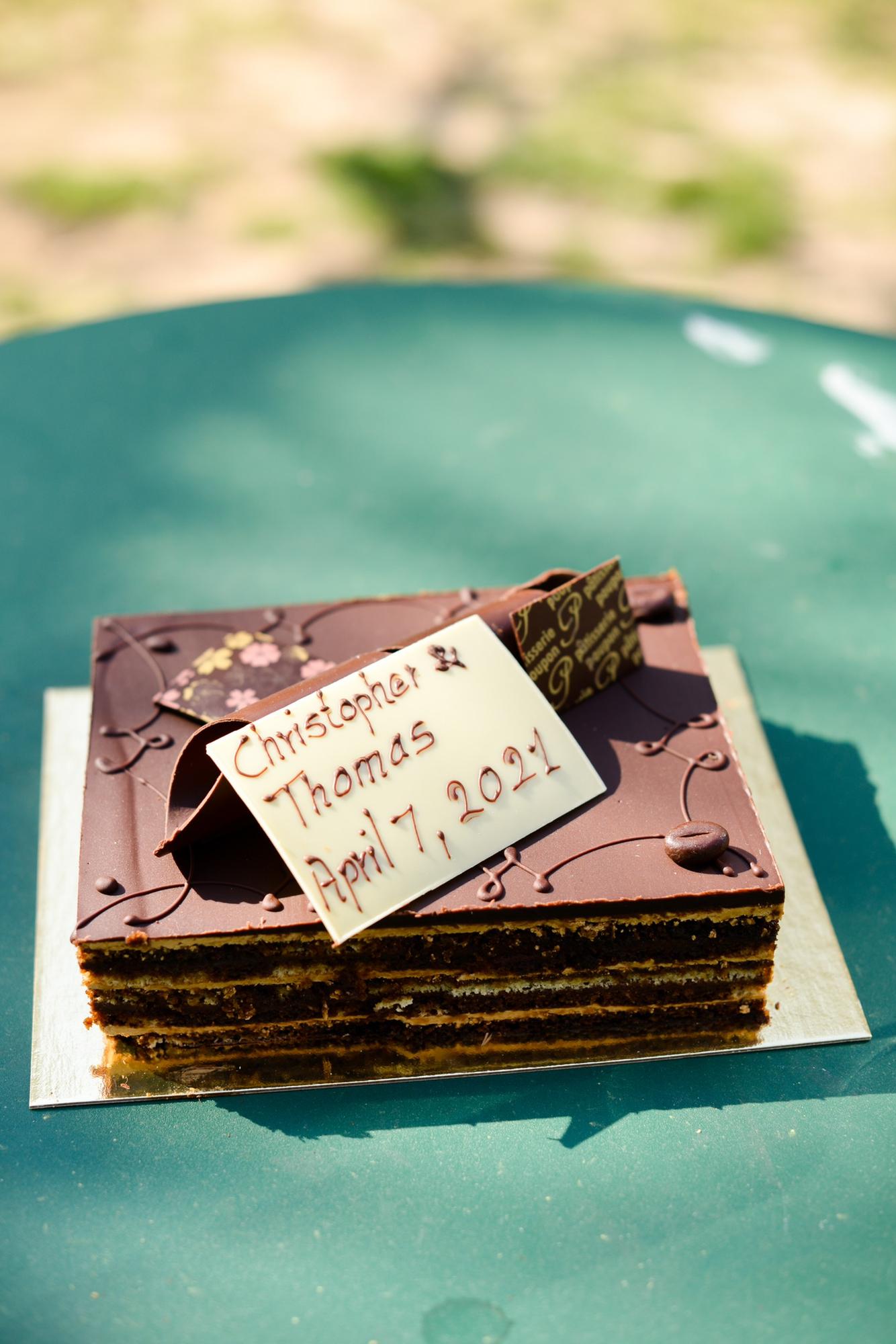 Here's the cake before we had a few bites!