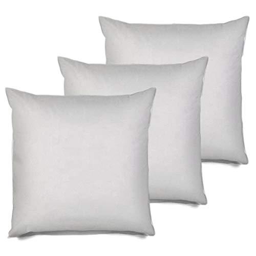 MSD 3 Pack Pillow Insert 26x26 Hypoallergenic Square Form Sham Stuffer Standard White Polyester Decorative Euro Throw Pillow Inserts for Sofa Bed - Made in USA (Set of 3) - Machine Washable and Dry