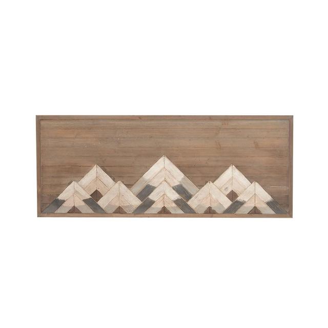 15" x 39" Farmhouse Wood Abstract Wall Decors Brown - Olivia & May