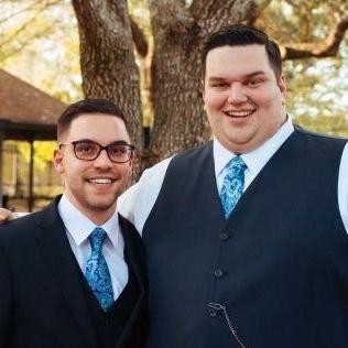 Jose and his Groomsman Travis on his wedding day several years ago, Jose was his Groomsman!