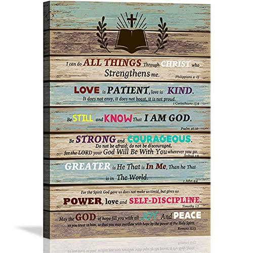 Motivational Office Wall Art Bible Christian Wall Decor Scripture Inspirational Wall Art for Living Room Bathroom Rustic Religious Gifts Teen Room Decor