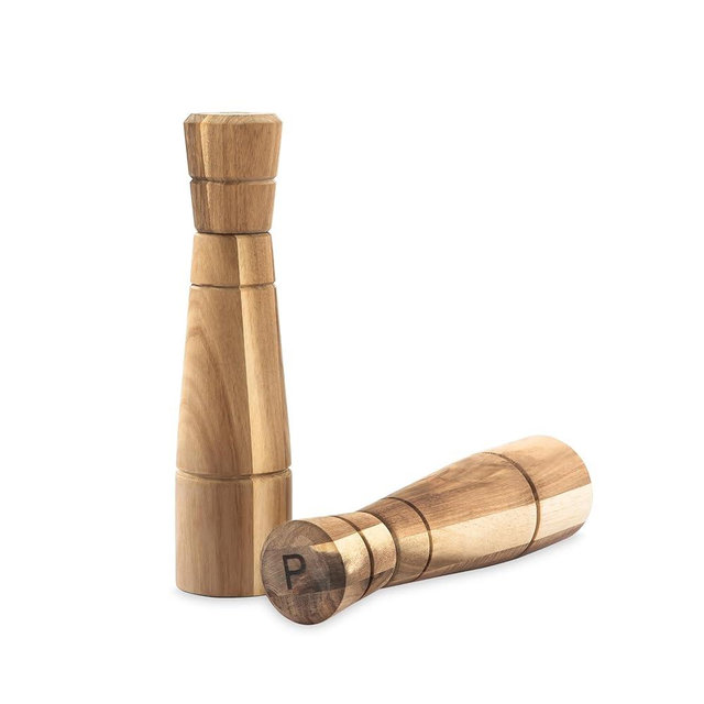 VICTORY RELAX Wood Salt and Pepper Grinder Set of 2, Wooden grinder, Shakers with Adjustable Coarseness, Mill Set for Spice Acacia Material