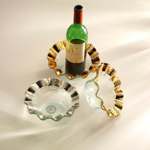 Annieglass Ruffle high wine coaster