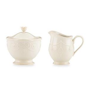 Lenox® French Perle™ Sugar Bowl and Creamer in White