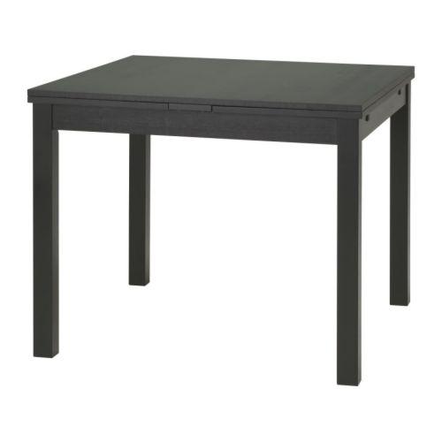 BJURSTA Extendable table, brown-black