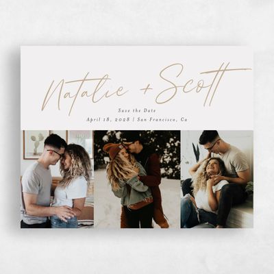 Tan, Beige Wedding Save the Date - Gemma Multiphoto