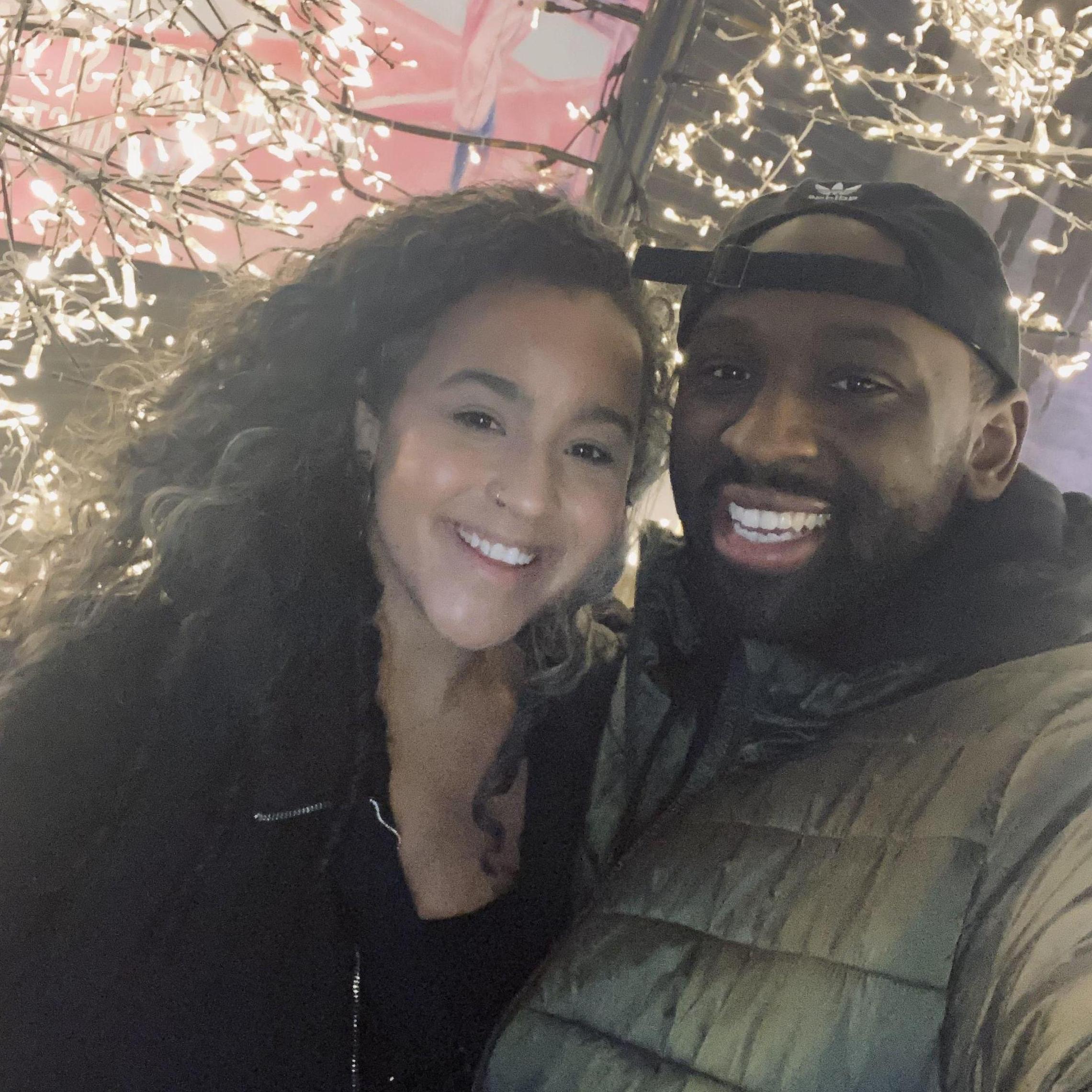 Celebrating Maya's 28th birthday at a light festival in downtown St. Paul, MN.